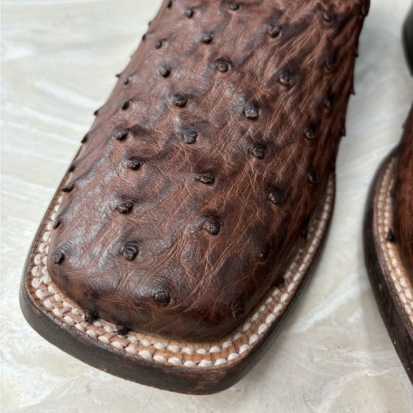 Men’s Ariat Gallup  Western Boots color Mocha Full Quill Ostrich Size 13D - Picture 13 of 16